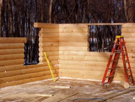 Double round logs being stacked