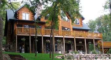 lakeside log home